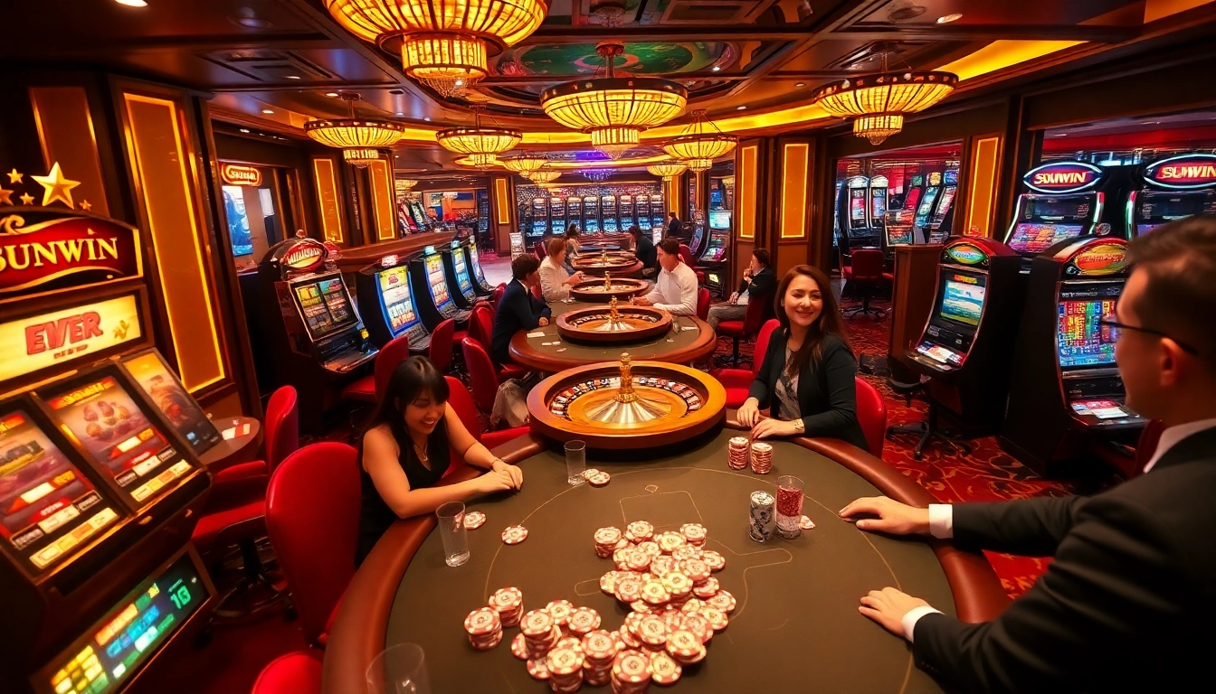 Experience the excitement of SUNWIN 88 as players win big at glamorous casino tables and vibrant slot machines.